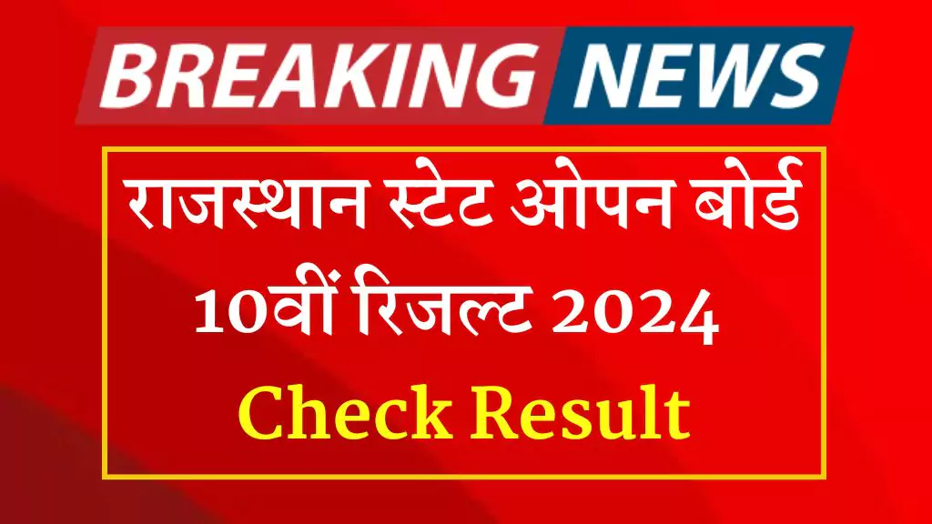 Rajasthan State Open Board 10th Result 2024 Check