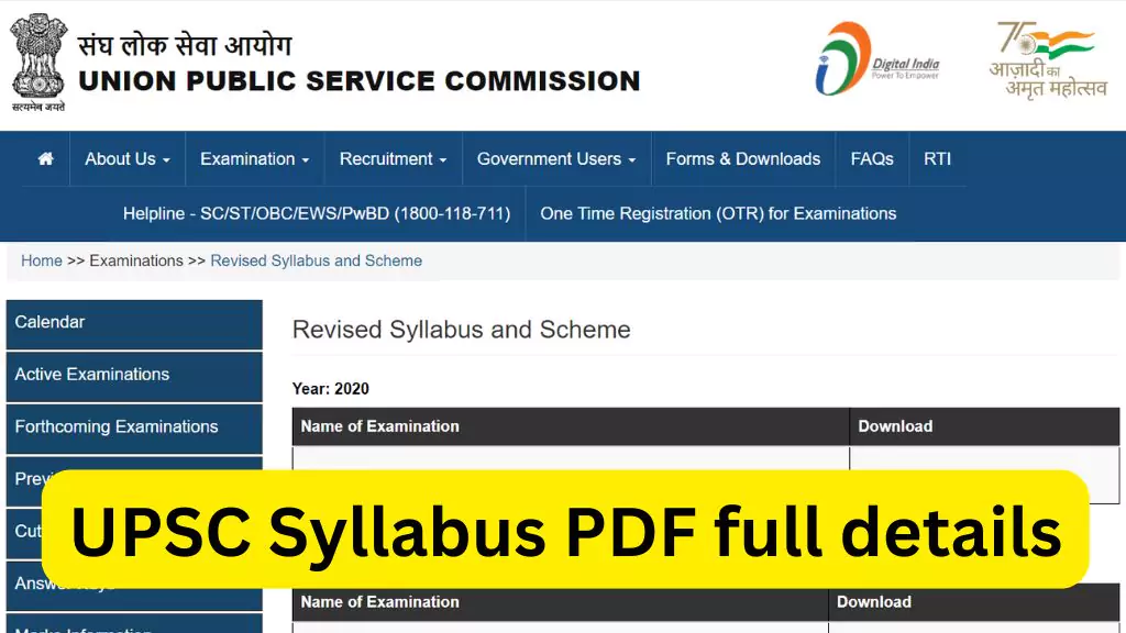 UPSC Syllabus PDF